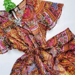 Anthro akemi+kim Murol Paisley Wrap Maxi Dress 14